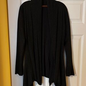 Black Open Front Cardigan Sweater